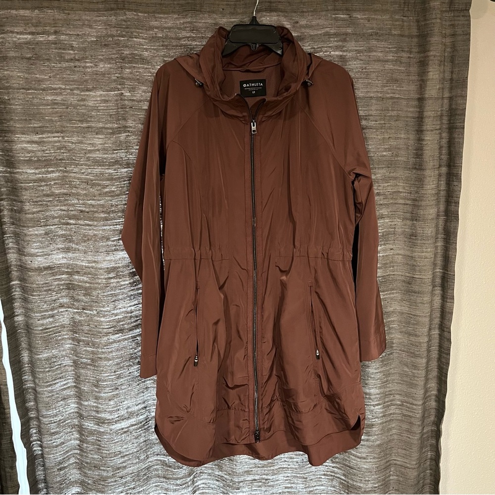 Athleta Trench Coat with Relaxed Fit and High Collar
